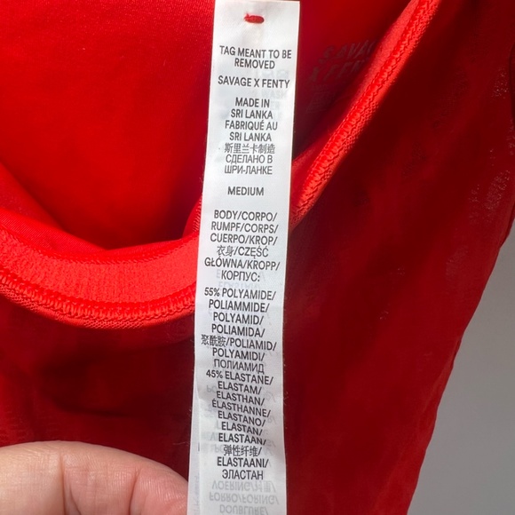 Savage X Fenty Women's Run 2 You High Waist Mesh Leggings Fire Engine Red Medium - Picture 16 of 16